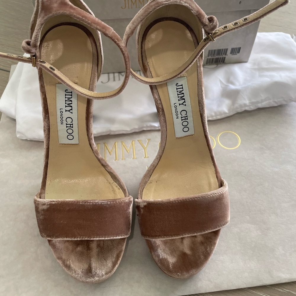 JIMMY CHOO Misty 120 ballet pink suede Platform Stiletto Sandals EU 35.5